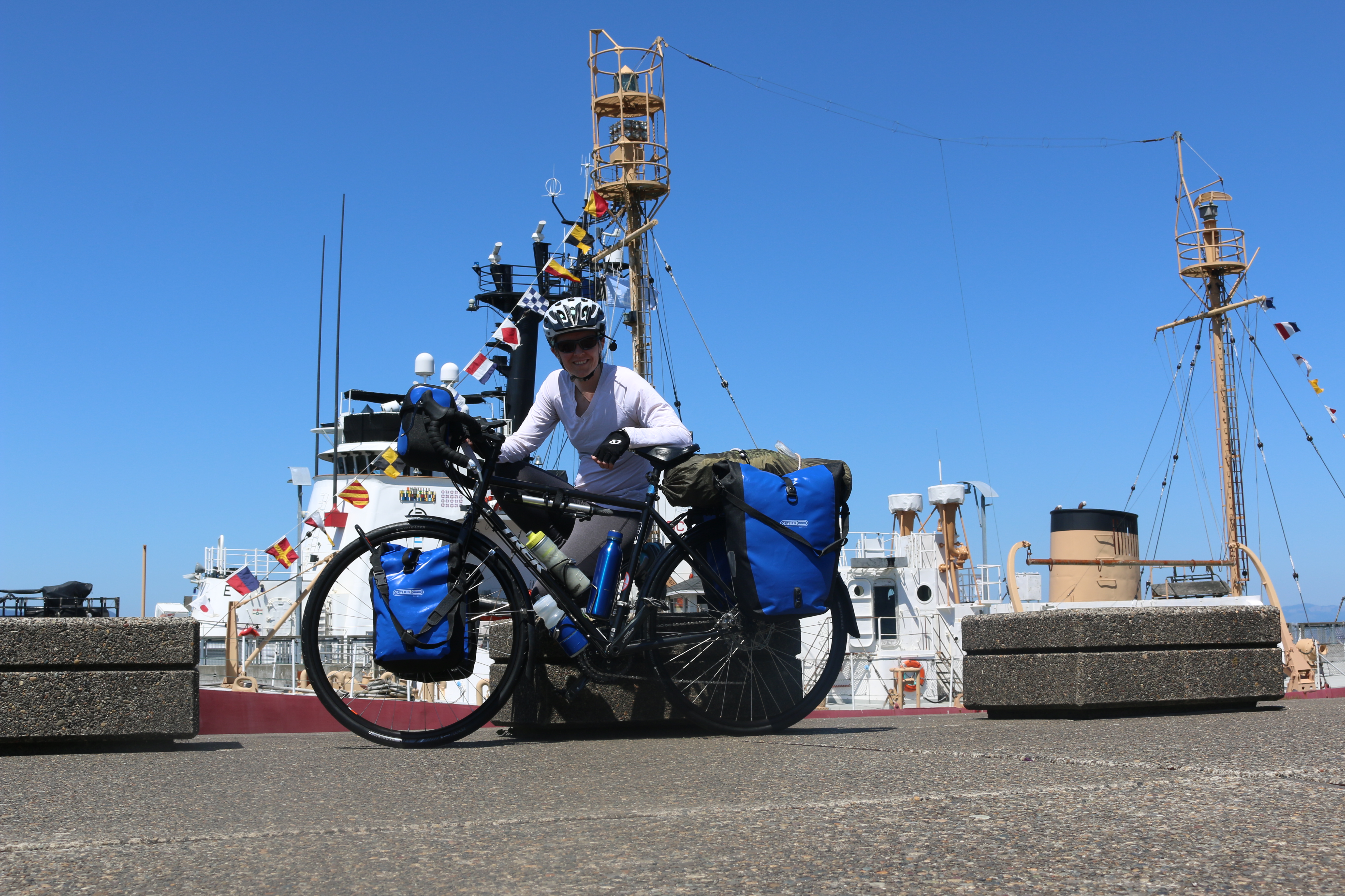 Me and my fully-loaded bike at the start of the TransAm Trail